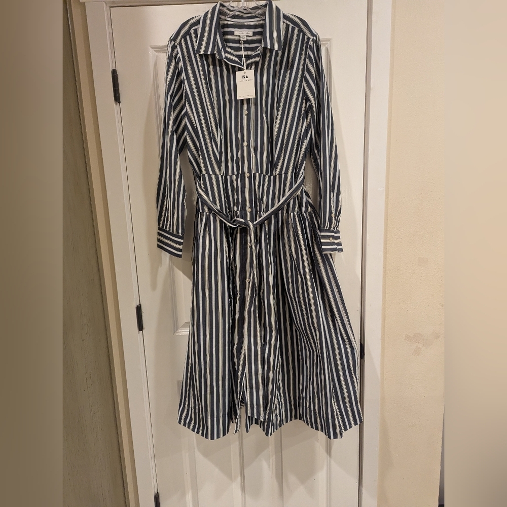 Free Assembly Striped Drop Waist Long Sleeve Dress XL - Picture 4 of 7